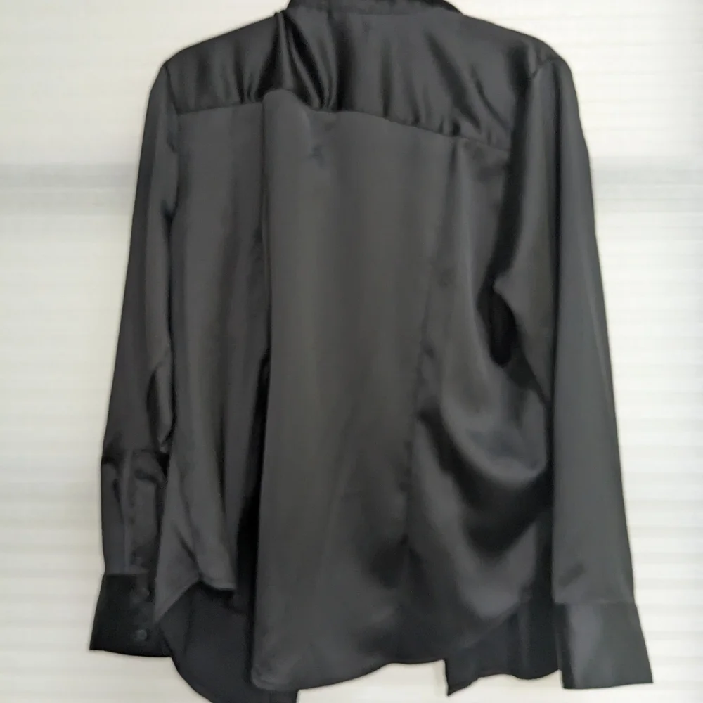 NWT Worthington Black Satin Shirt - Picture 2 of 4